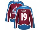 Women Adidas Colorado Avalanche #19 Joe Sakic Burgundy Home Authentic Stitched NHL Jersey