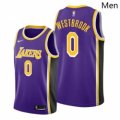 Men Lakers Russell Westbrook 2021 trade purple statement edition