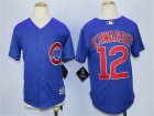 Cubs #12 Kyle Schwarber Blue Youth New Cool Base Jersey