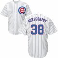 Mens Majestic Chicago Cubs #38 Mike Montgomery Replica White Home Cool Base MLB Jersey