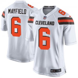 Nike Browns #6 Baker Mayfield White 2018 NFL Draft Pick Elite Jersey