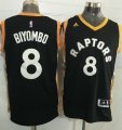 Toronto Raptors #8 Bismack Biyombo Black Gold Stitched NBA Jersey
