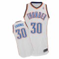Mens Adidas Oklahoma City Thunder #30 Domantas Sabonis Authentic White Home NBA Jersey