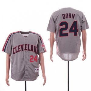 Indians #24 Roger Dorn Gray Turn Back The Clock Jersey