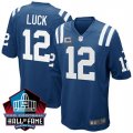2016 Hall Of Fame Game Indianapolis Colts #12 Andrew Luck Royal Blue Game Captain Jersey
