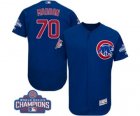Mens Majestic Chicago Cubs #70 Joe Maddon Royal Blue 2016 World Series Champions Flexbase Authentic Collection MLB Jersey