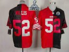 2013 Super Bowl XLVII NEW San Francisco 49ers #52 Patrick Willis Black&Red With Hall of Fame 50th Patch(Elite)