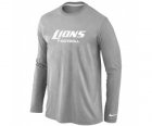 Nike Detroit Lions Authentic font Long Sleeve T-Shirt Grey