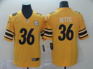 Nike Steelers #36 Jerome Bettis Gold Inverted Legend