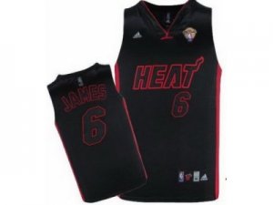 nba Miami Heat #6 LeBron James Black-red