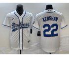 Men's Los Angeles Dodgers #22 Clayton Kershaw White Cool Base Stitched Baseball Jersey1