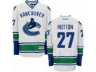 Mens Reebok Vancouver Canucks #27 Ben Hutton Authentic White Away NHL Jersey