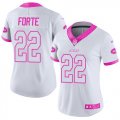 Womens Nike New York Jets #22 Matt Forte White Pink Stitched NFL Limited Rush Fashion Jersey