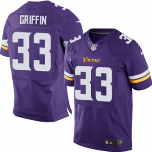 Men\'s Nike Minnesota Vikings #33 Michael Griffin Elite Purple Team Color NFL Jersey