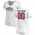 Arizona Cardinals NFL Pro Line by Fanatics Branded Womens Any Name & Number Banner Wave V Neck T-Shirt White