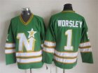 NHL Dallas Stars #1 Worsley Green Home Jerseys