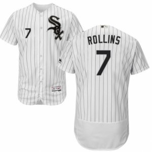 Men\'s Majestic Chicago White Sox #7 Jimmy Rollins White Black Flexbase Authentic Collection MLB Jersey