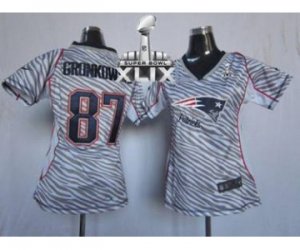 2015 Super Bowl XLIX nike women nfl jerseys new england patriots #87 gronkowski[fem fan zebra]