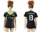 Womens Chelsea #13 Courtois Away Soccer Club Jersey