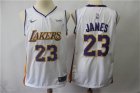 Lakers #23 Lebron James Whte Nike Authentic Jersey