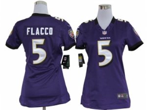 Nike women nfl Baltimore Ravens #5 Joe Flacco purple jerseys