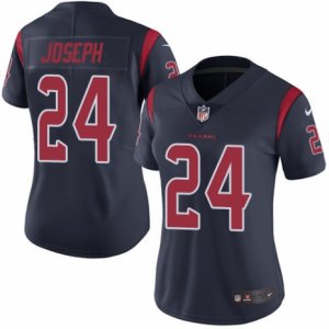 Women\'s Nike Houston Texans #24 Johnathan Joseph Limited Navy Blue Rush NFL Jersey