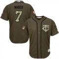 Minnesota Twins #7 Joe Mauer Green Salute to Service Stitched MLB Jersey