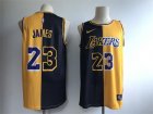 Lakers #23 Lebron James Black Gold Split Nike Swingman Jersey