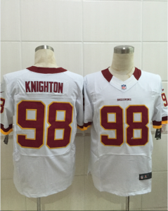 Nike Washington Redskins #98 Knighton white jerseys[Elite Knighton]