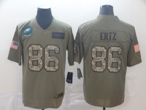 Nike Eagles #86 Zach Ertz 2019 Olive Camo Salute To Service Limited Jersey