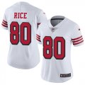 Nike 49ers #80 Jerry Rice White Women Color Rush Vapor Untouchable Limited Jersey