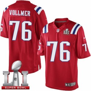 Youth Nike New England Patriots #76 Sebastian Vollmer Elite Red Alternate Super Bowl LI 51 NFL Jersey