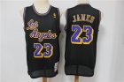 Lakers #23 Lebron James Black Mesh Hardwood Classics Jersey