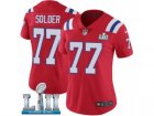 Women Nike New England Patriots #77 Nate Solder Red Alternate Vapor Untouchable Limited Player Super Bowl LII NFL Jersey