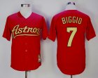 Houston Astros #7 Craig Biggio Red Gold Cooperstown Collection Jersey