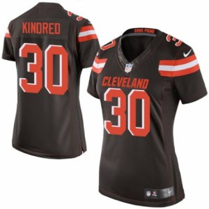 Women\'s Nike Cleveland Browns #30 Derrick Kindred Limited Brown Team Color NFL Jersey