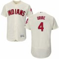 Men's Majestic Cleveland Indians #4 Juan Uribe Cream Flexbase Authentic Collection MLB Jersey