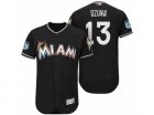 Mens Miami Marlins #13 Marchell Ozuna 2017 Spring Training Flex Base Authentic Collection Stitched Baseball Jersey