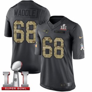 Mens Nike New England Patriots #68 LaAdrian Waddle Limited Black 2016 Salute to Service Super Bowl LI 51 NFL Jersey