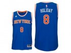 Mens New York Knicks #8 Justin Holiday 2016-17 Road Blue New Swingman Jersey