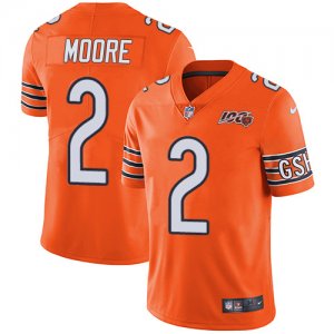 Men\'s Chicago Bears #2 D.J. Moore Orange Stitched NFL Limited Rush 100th Season Jersey