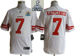 2013 Super Bowl XLVII NEW San Francisco 49ers #7 Colin Kaepernick White Hall of Fame\'s 50TH Patch (Elite)