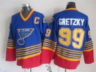 NHL St Louis Blues #99 Wayne Gretzky CCM Throwback blue jerseys