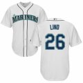 Mens Majestic Seattle Mariners #26 Adam Lind Replica White Home Cool Base MLB Jersey