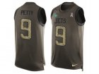 Mens Nike New York Jets #9 Bryce Petty Limited Green Salute to Service Tank Top NFL Jersey
