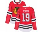 Womens Adidas Chicago Blackhawks #19 Jonathan Toews Authentic Red Home NHL Jersey