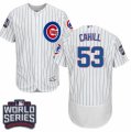 Men's Majestic Chicago Cubs #53 Trevor Cahill White 2016 World Series Bound Flexbase Authentic Collection MLB Jersey