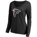 Womens Atlanta Falcons Pro Line Primary Team Logo Slim Fit Long Sleeve T-Shirt Black