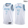 Men Los Angeles Lakers #7 Carmelo Anthony City Edition White 2021