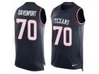 Mens Nike Houston Texans #70 Julien Davenport Limited Navy Blue Player Name & Number Tank Top NFL Jersey